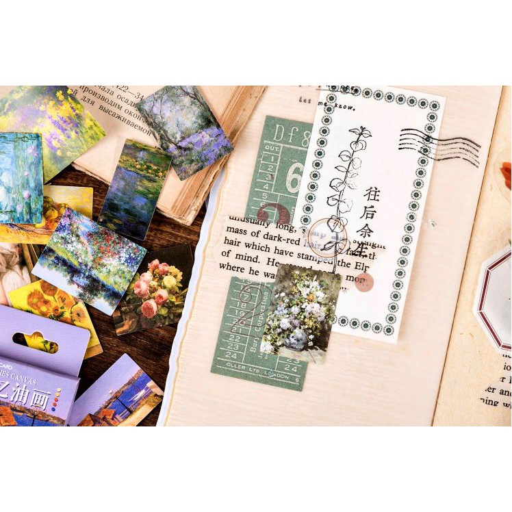 Bộ 46 sticker tranh nghệ thuật E107