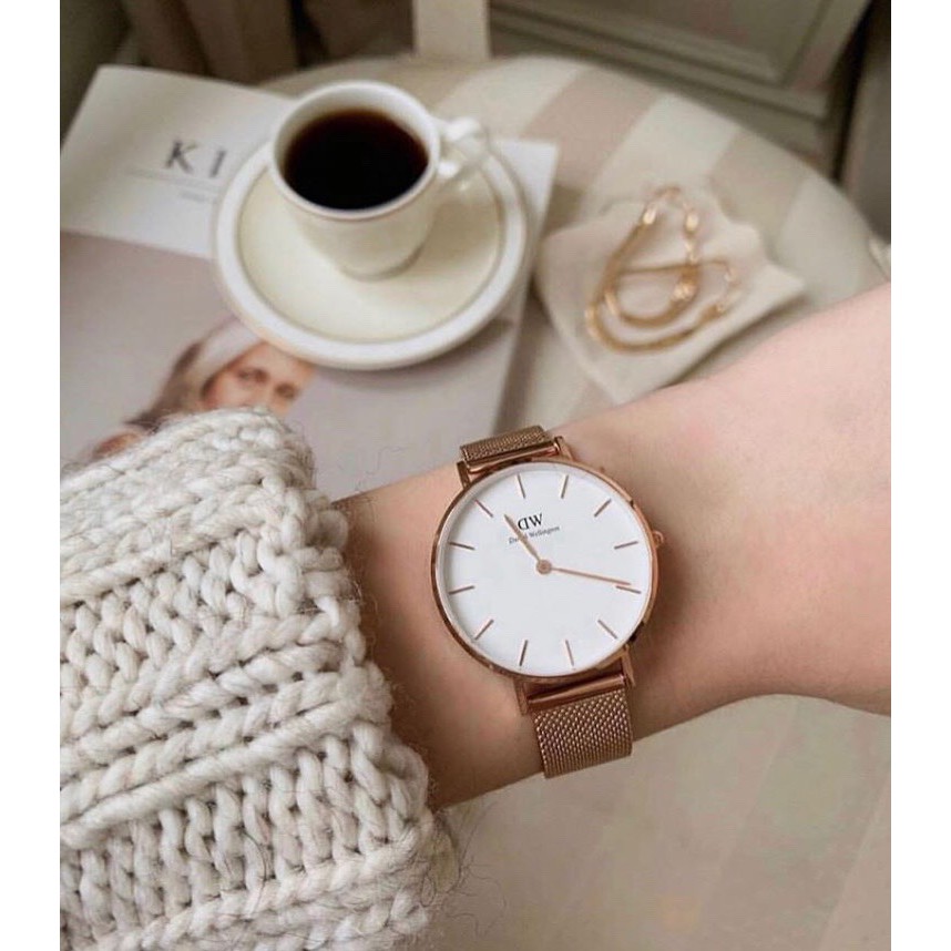 Đồng hồ Nam Nữ - D,,W CLASSIC PETITE - Dây vàng hồng Mặt trắng- DW00500043 - 28mm 32mm | BigBuy360 - bigbuy360.vn