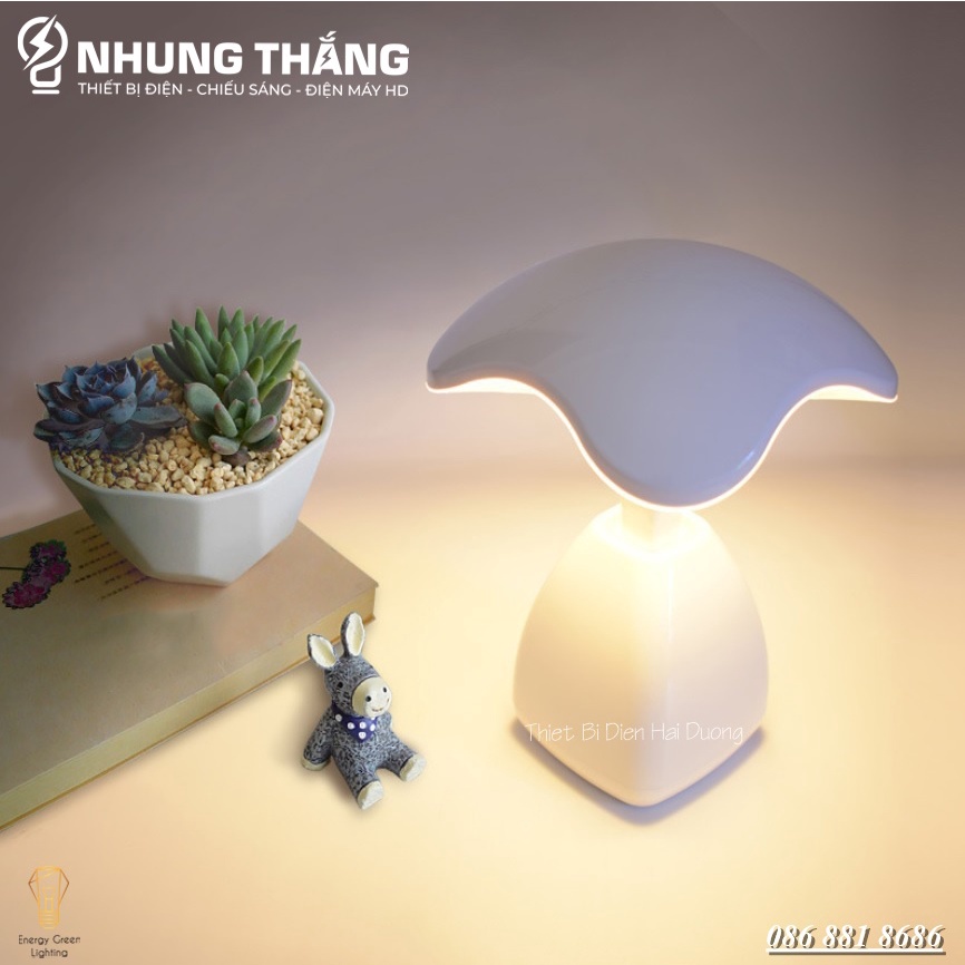 Đèn Bàn Hình Cây Nấm ZDT-5888 - 3 Chế Độ Ánh Sáng - Tăng Giảm Ánh Sáng - Pin Sạc Tích Điện - Bảo Hành 12 Tháng