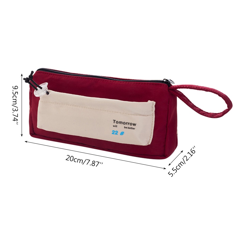 Túi Đựng Bút Chì Cầm Tay Bằng Nylon Mềm Sức Chứa Lớn Cho Tuổi Teen Stude