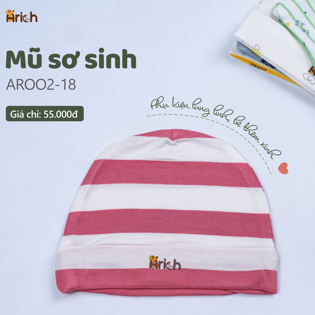 Mũ sơ sinh Arich họa tiết cho bé yêu