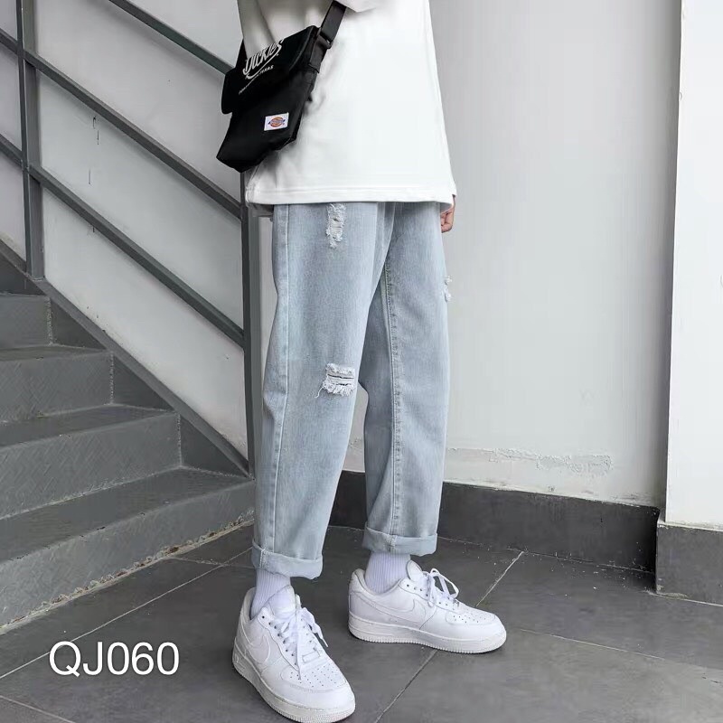 QJ060 - QUẦN JEAN BAGGY NAM WASH RÁCH XANH BẠC | WebRaoVat - webraovat.net.vn