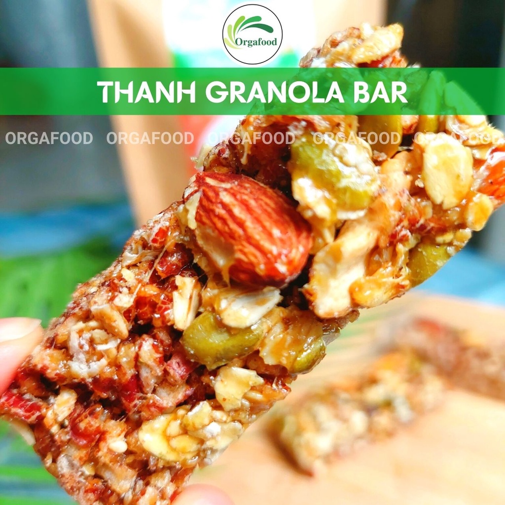Thanh gạo lứt ngũ cốc, hạt dinh dưỡng GRANOLA BAR, 8 thanh (~200g), không đường, ăn vặt giảm cân, một thanh là no