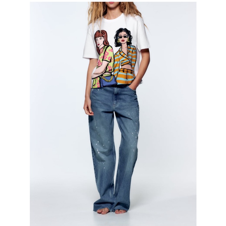 Zara Áo Thun In Họa Tiết Thời Trang Mùa Hè Cho Nữ 1131321