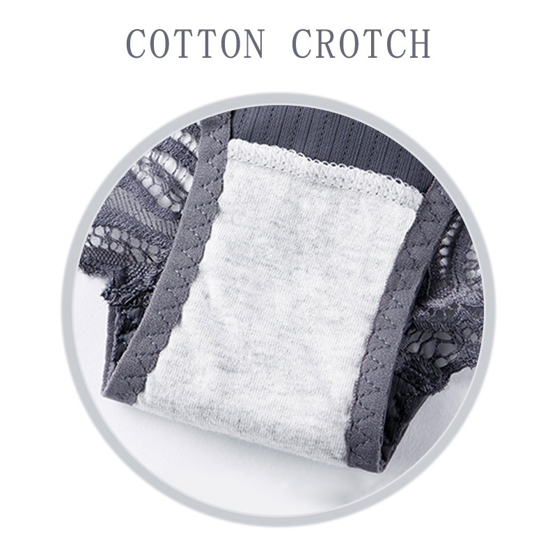 Quần lót kẻ sọc thêu họa tiết phối ren quyến rũ lưng thấp xuyên thấu S-XXL dành cho nữ