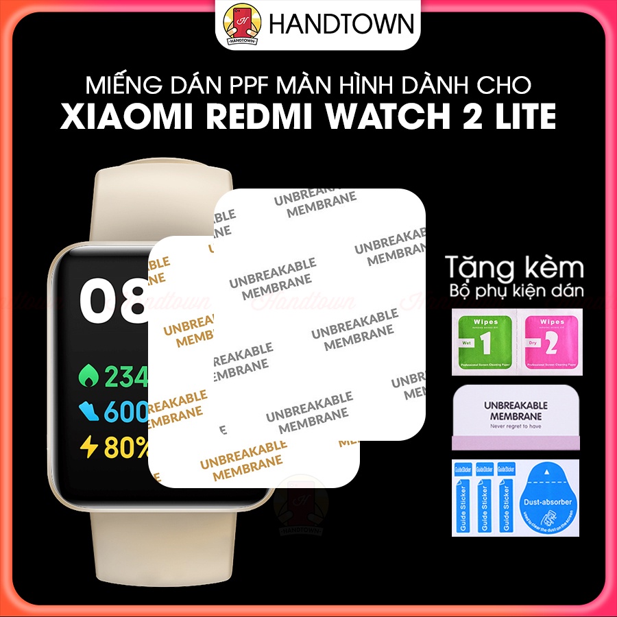 Dán Mặt Kính Màn Hình PPF Dành Cho Xiaomi Redmi Watch 2 Lite Chống Xước Bụi Bẩn Va Đập Đồng Hồ Thông Minh Handtown