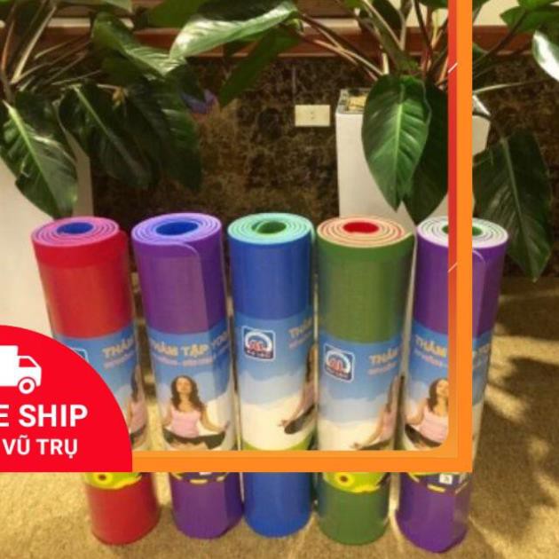 Thảm Yoga Âu Lạc Cao Cấp Đủ 4 Màu Kèm Túi - Kích Thước 65cm x 175cm x 6cm .