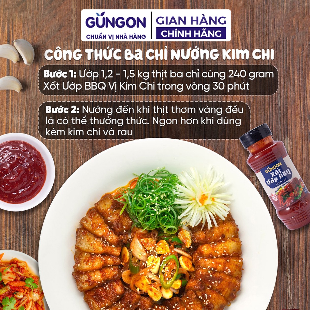 Xốt ướp BBQ vị kim chi GUNGON gia vị sốt chấm đồ nướng hải sản đậm đà 240gr