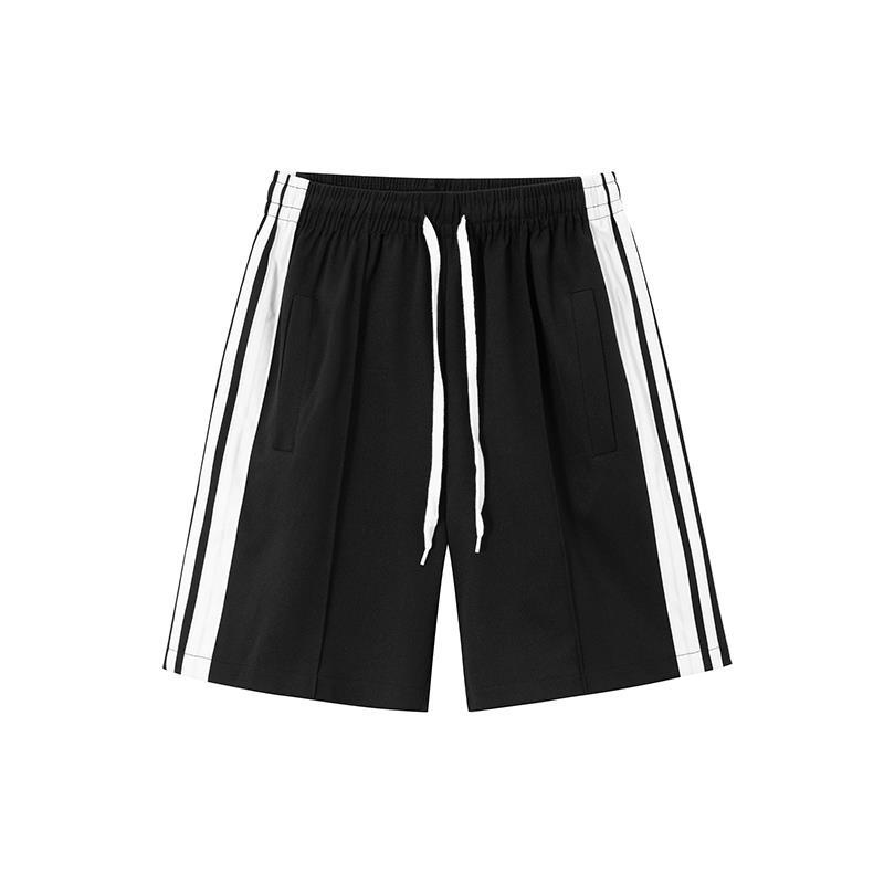 COZOKC Quần Short 5 Tấc Dáng Rộng Cài Nút Họa Tiết Kẻ Sọc Thời Trang