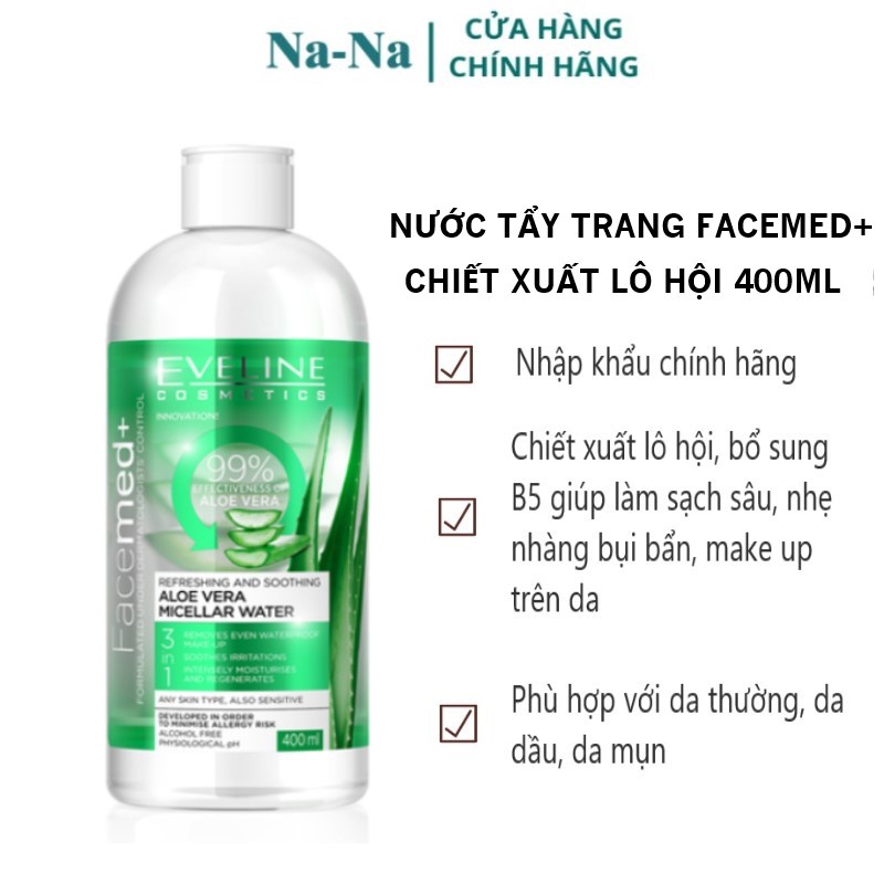Tẩy trang eveline sạch sâu, dịu nhẹ không làm khô da