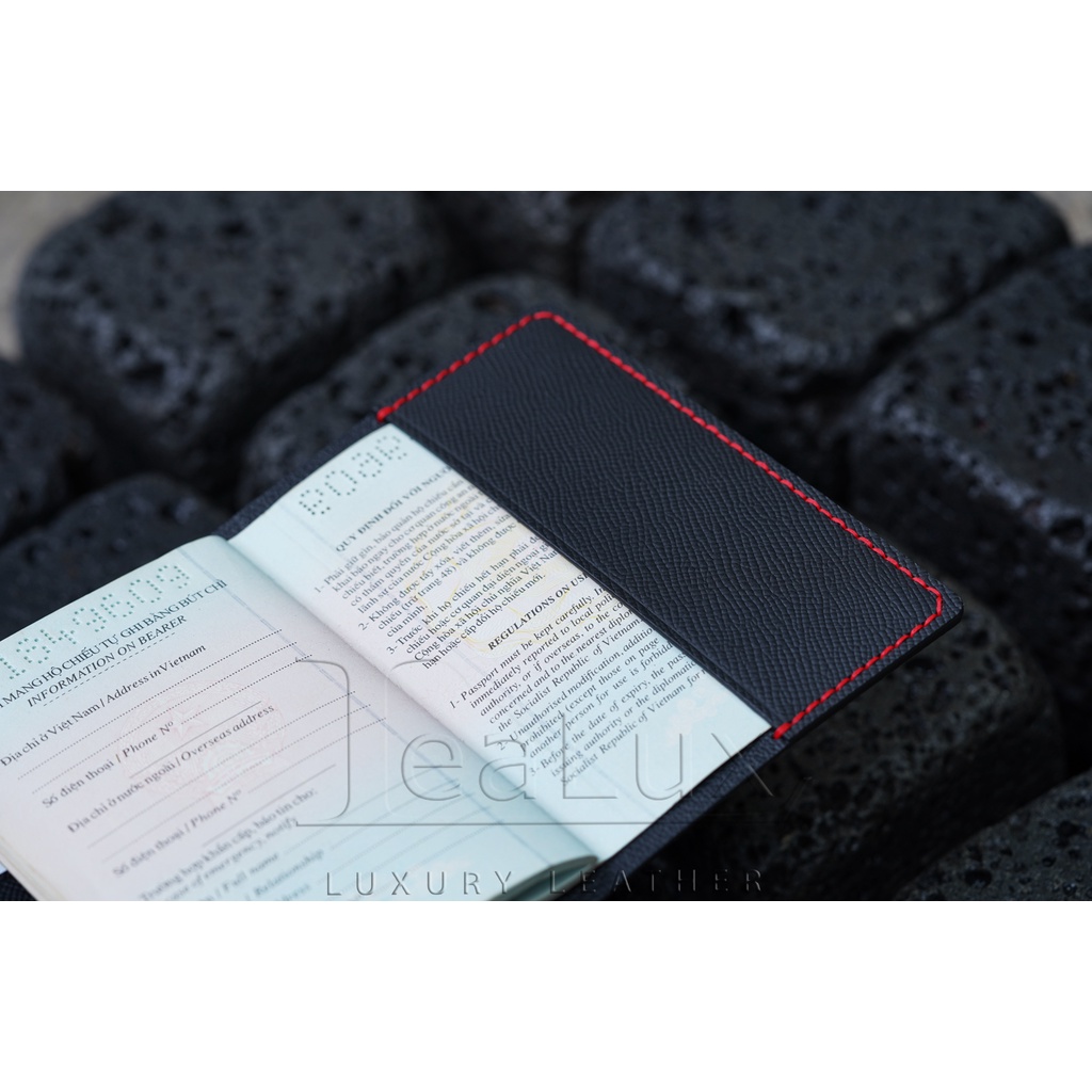 Ví DA Đựng Hộ Chiếu Da Epsom Handmade LEALUX Passport Wallet