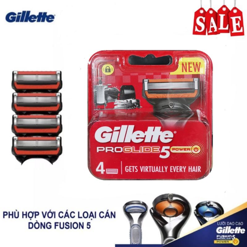 🇻🇳 Lưỡi dao cạo râu Gillette fusion 5 proglide power màu đỏ