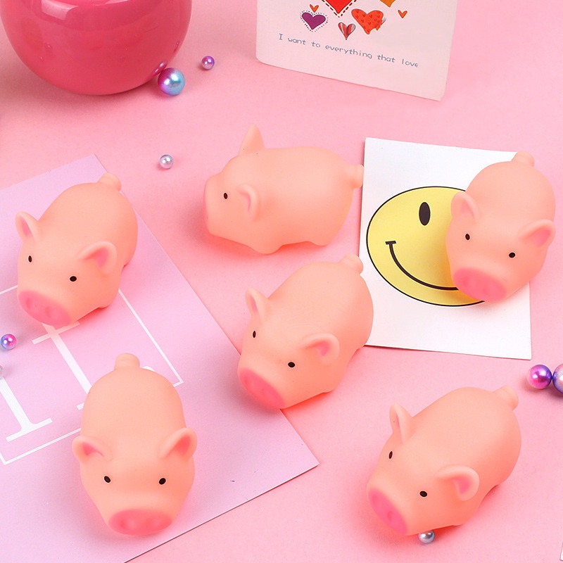 Đồ Chơi Nắn Bóp Hình Đồ Chơi Mềm Hình Chú Heo Hoạt Hình Phát Màu Hồng Dễ Thương