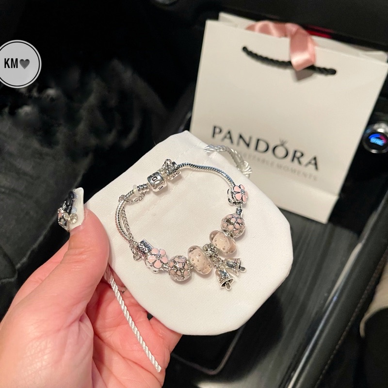 Vòng tay charm PANDORA Pha lê nhiều hạt.nhiều màu sang chảnh