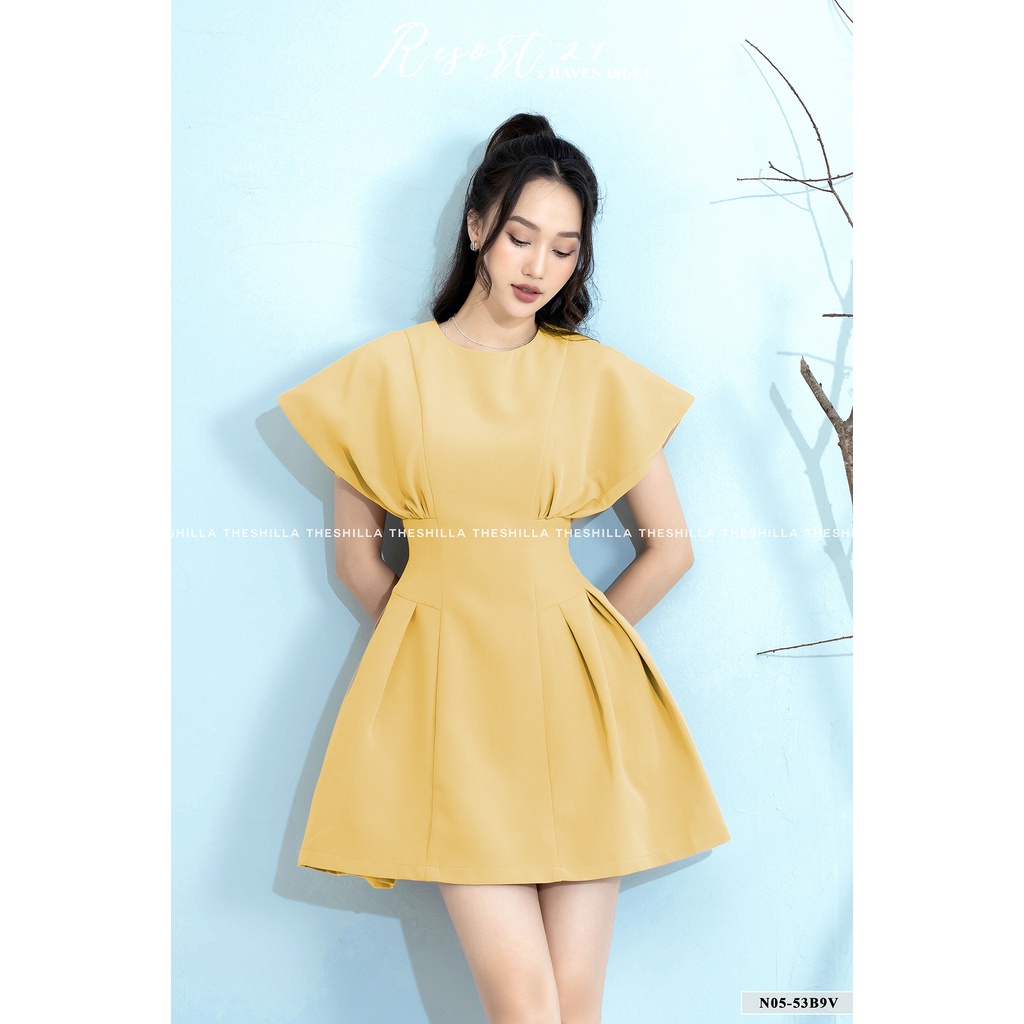 Váy thiết kế cao cấp màu vang tay cánh dơi chiết eo [ Có video + Ảnh thật ] The Shilla - N05-53B9