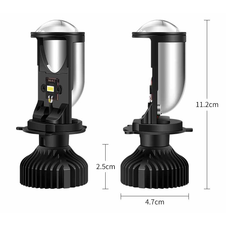 Đèn led bi cầu mini chân đèn H4 , sử dụng cho ô tô xe máy điện áp 12 -24V , không gây chói xe ngược chiều, lắp như zin.