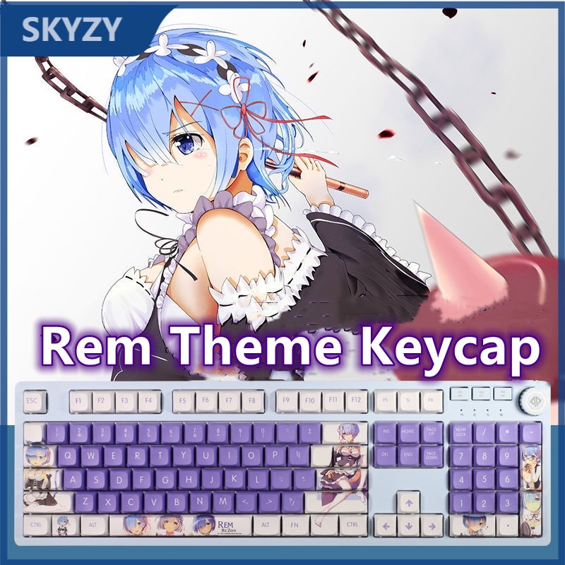 Rem Keycap XDA Hồ sơ Anime Chủ đề Keycap PBT Thuốc nhuộm Thăng hoa Bàn phím cơ Keycap 108 Phím
