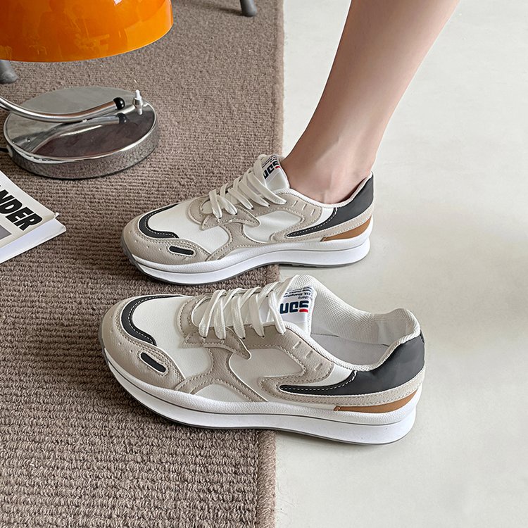 Giày Thể Thao Cột Dây Mũi Tròn Thoáng Khí Thoải Mái Phong Cách Mới