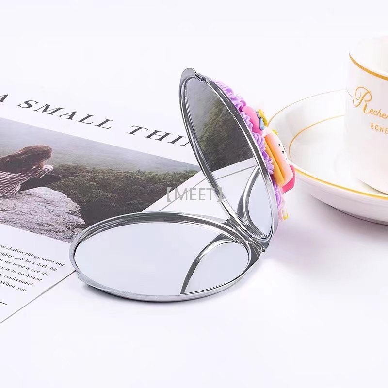 Bộ Gương Trang Điểm Họa Tiết Gấu Hoạt Hình DIY Bằng Nhựa Resin