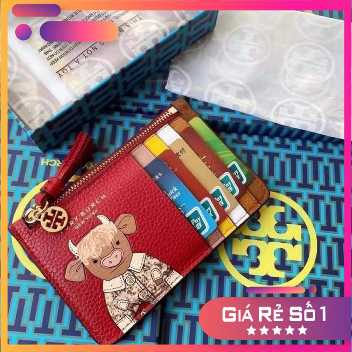 Ví Đỏ Tory Burch Card Holder Da Siêu mềm