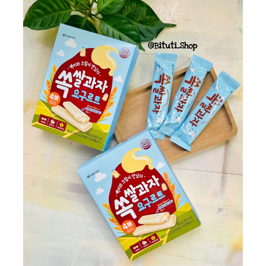 Bánh gạo nhân kem hữu cơ Ivenet Hàn Quốc cho bé ăn dặm - Bituti Shop