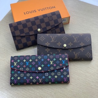 Ví Lv cúc bấm da đẹp full hộp kéo