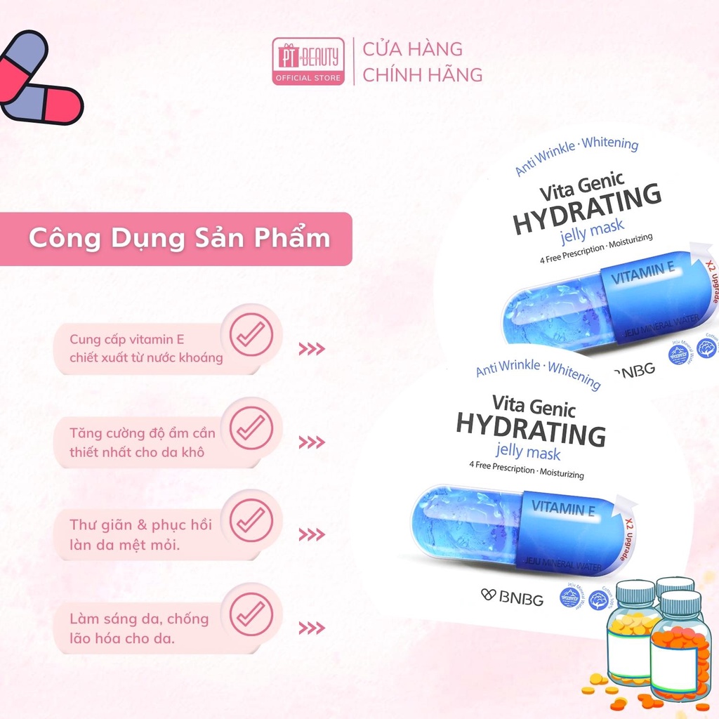 Mặt nạ giảm mụn,phục hồi, cấp ẩm, nuôi dưỡng da toàn diện BNBG Vita Mask Hàn Quốc 30ml