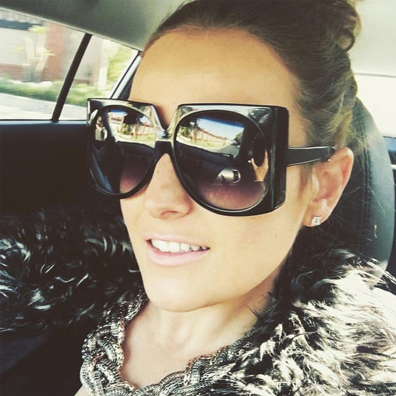 Kính Mát Gọng Vuông Lớn Chống Tia UV Thời Trang Dành Cho Nam Và Nữ