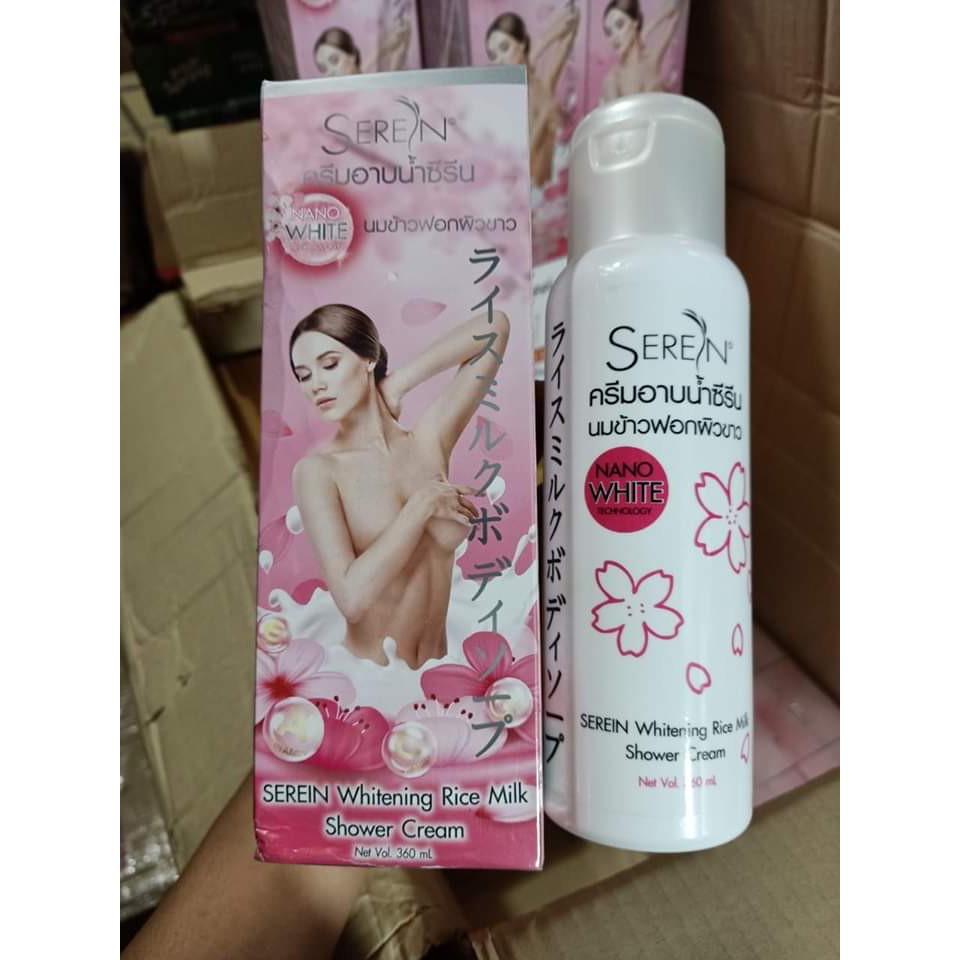 Sữa Tắm Dưỡng Trắng Da Serein Whitening Rice Milk Thái Lan 360ml