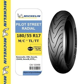 [RẺ NHẤT]Lốp Xe Michelin 180/55-17 (TL) - Pilot Street