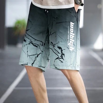 Quần Short Thể Thao Ống Rộng Phối Dây Rút Thời Trang Mùa Hè Hàng Mới Dành Cho Nam
