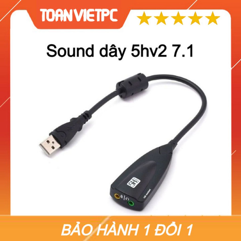 USB Sound Cao Cấp 5Hv2 7.1 - Dây Chia MIc Và Loa Từ Cổng USB