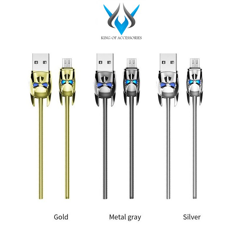 Cáp sạc và truyền dữ liệu Hoco U30 Shadow Knight cổng microUSB (dây bọc thép 1.2M - hỗ trợ sạc nhanh)