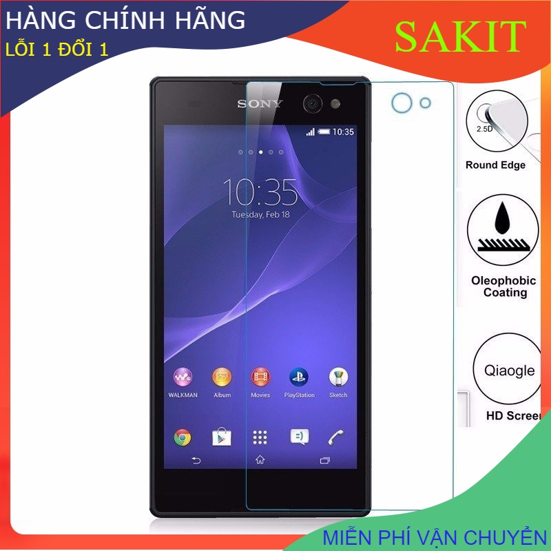 Kính Cường Lực Sony C3- C4- C5- C6 - M4 -M5- T2 - T3 - T2 Ultral  (tặng giấy lau).