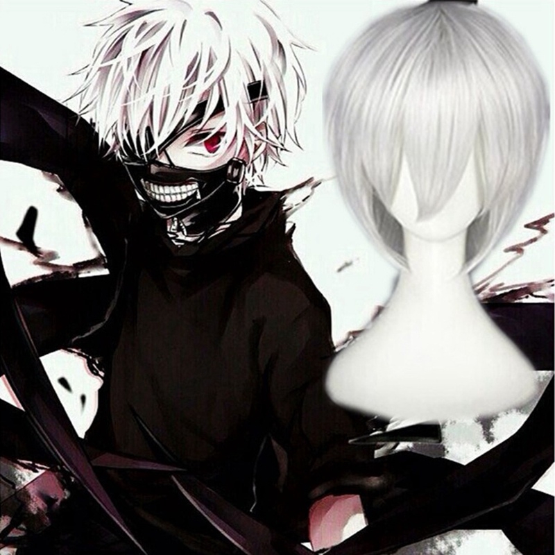 flowersqueen Tóc Giả Cosplay Tokyo Ghoul Bạc