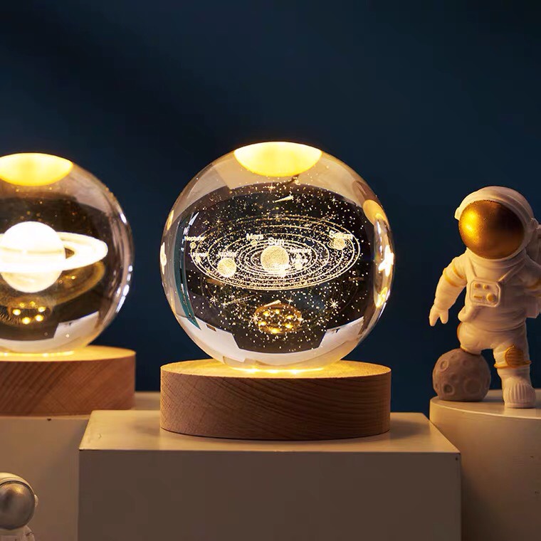 Đèn ngủ 3D quả cầu pha lê phát sáng, đèn trang trí phòng ngủ Ráp nhiều mẫu mã dễ thương làm quà tặng bạn bè người thân
