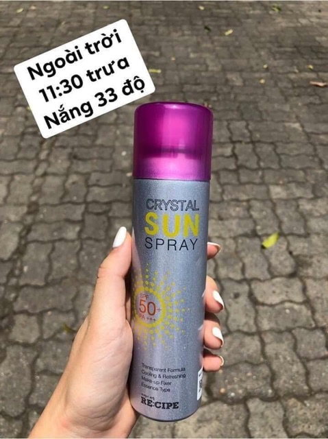 Xịt chống nắng Crystal Sun Spray Spf50