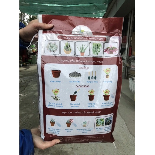 Giá thể chuyên dùng cho sen đá- xương rồng bao 12dm3 (khoảng 4kg)
