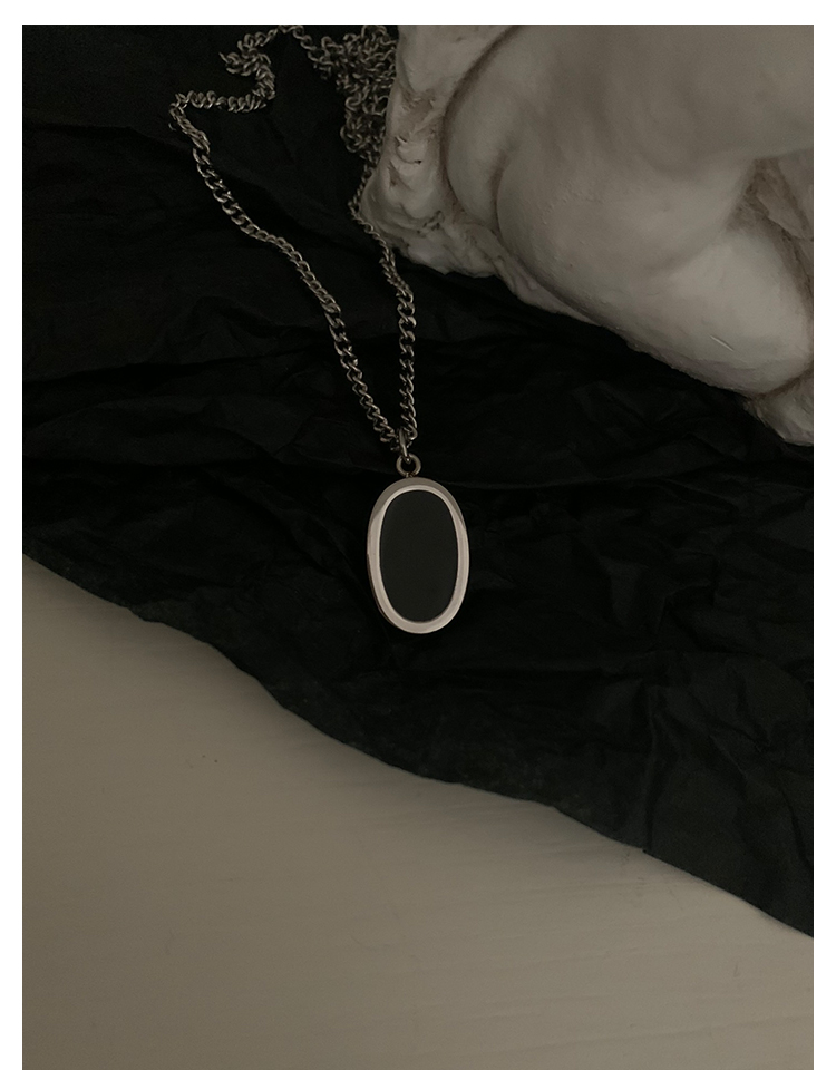 Dây Chuyền Thép Titan Mặt Oval Thời Trang Đường Phố Hip Hop Cá Tính Dành Cho Nam 22661