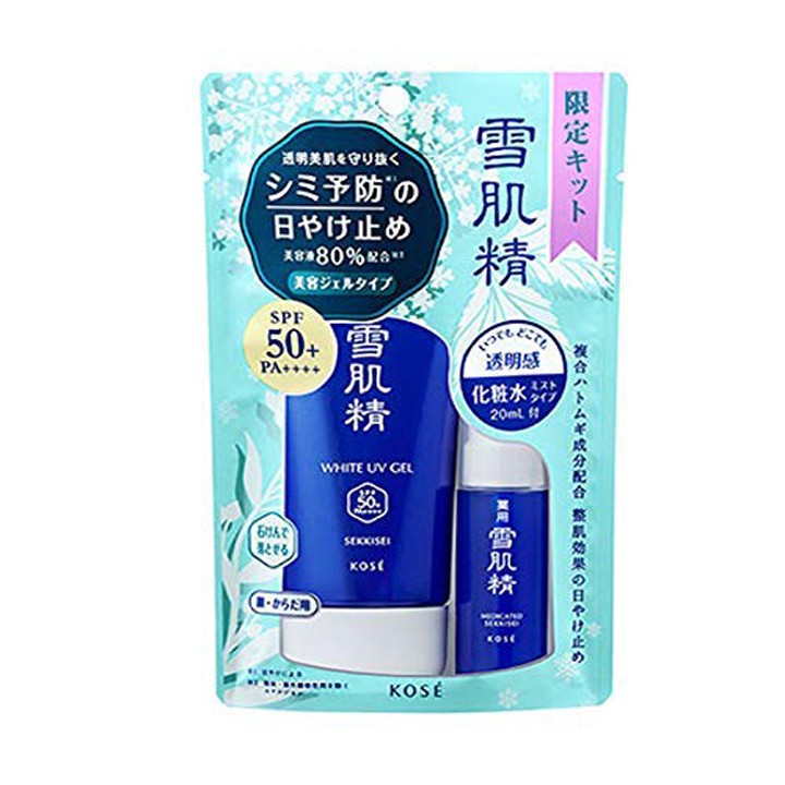 Set Kem Chống Nắng Kose Sekkisei White UV 80g và Nước Cân Bằng 20ml