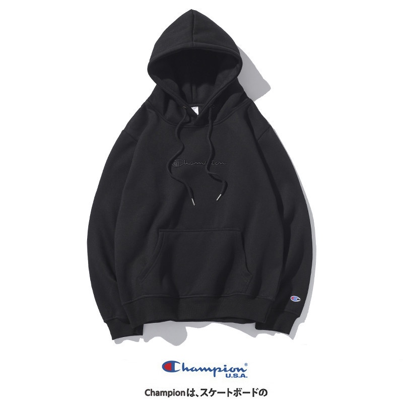 Áo Hoodie Cotton Thêu Chữ CHAMPION Cổ Điển Thời Trang Đường Phố Cho Nam Và Nữ
