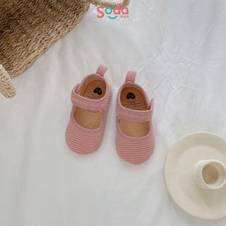 Giày tập đi vân nhung cho bé gái (Ảnh thật)