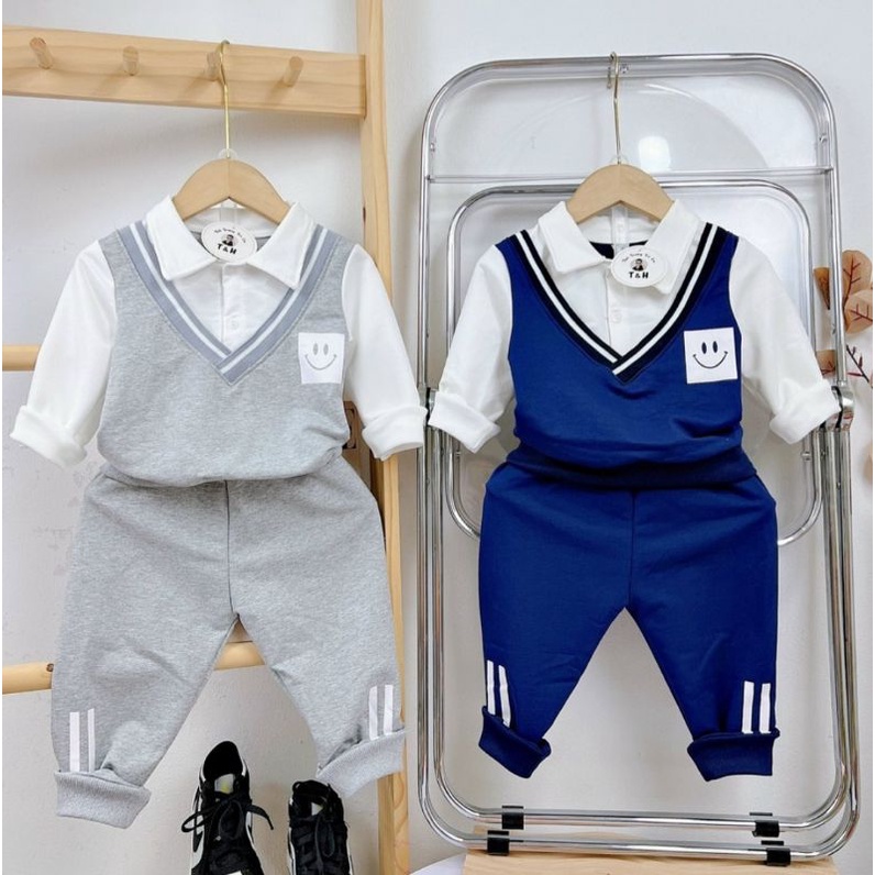 Set bộ công tử bé trai size nhí chất nỉ da cá quảng châu mịn đẹp