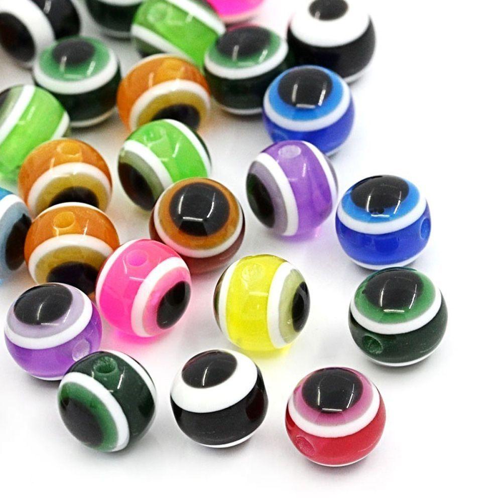 Set 100 Hạt Mắt Quỷ Tròn Bằng Nhựa Resin Làm Trang Sức Thời Trang DIY Cho Nữ