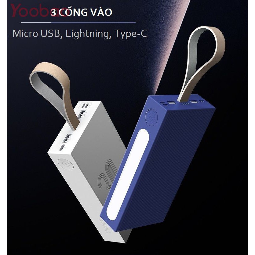 Sạc Dự Phòng Yoobao 30000mAh Tích Hợp Đèn LED Chiếu Siêu Sáng - YOOBAO 30E