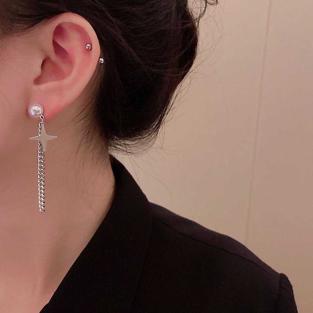 Bông Tai Thiết Kế Bất Đối Xứng Phong Cách Cổ Điển Cho Nữ|Hoa Tai Dáng Dài Hình Giọt Nước Thời Trang Cho Nữ