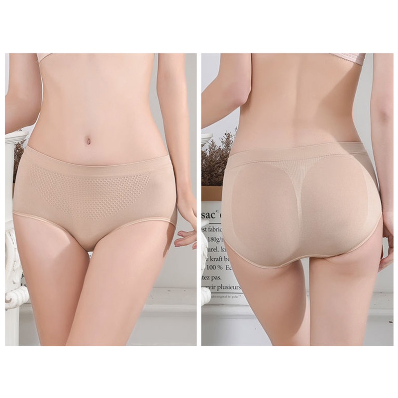 AOFEIQIKE Quần lót cotton lưng cao thoáng khí màu sắc đơn giản thời trang dành cho nữ