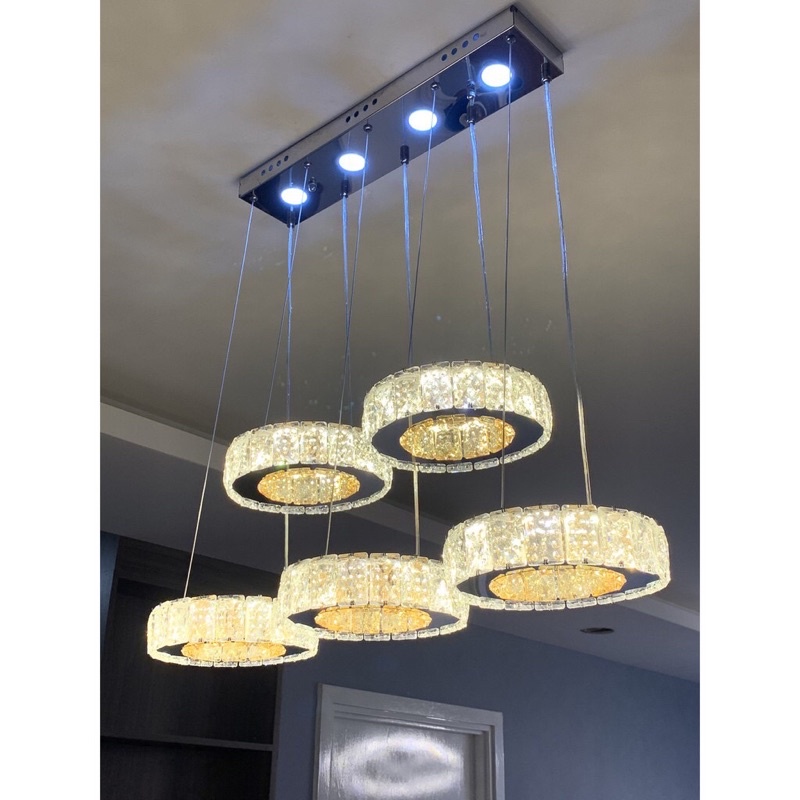 [GIẢM SÂU DEAL SỐC][Đèn Thả 5 Vòng Tròn Trang Trí Nội Thất Có Bảo Hành]