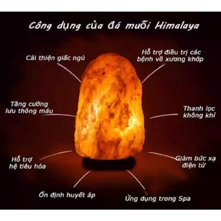 Đèn đá muối himalaya, đèn phòng ngủ, lọc không khí, tốt cho sức khỏe, ngủ, phong thủy