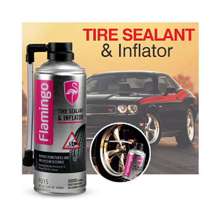 bình xịt keo tự vá lốp khẩn cấp Flamingo Tire sealant &amp; Inflator (F015) 450ml chamsocxestore